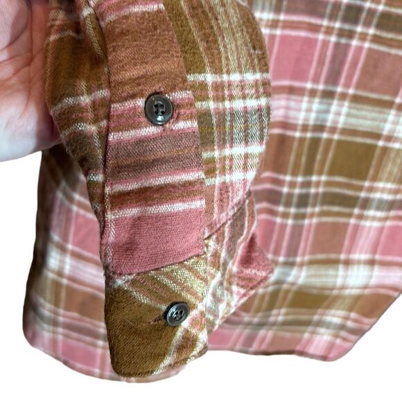 L.L. Bean Pink and Brown Plaid Button Down Shirt - Picture 6 of 8